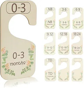 Dabancy Wooden Baby Closet Dividers - Set of 10 from Newborn to Toddler and 2 Blanks with Velvet ... | Amazon (US)