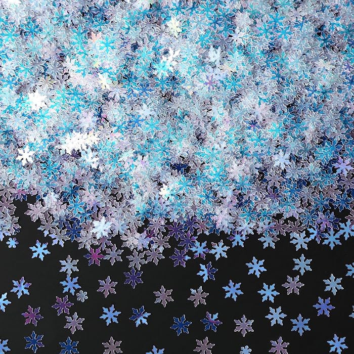 MARFOREVER Snowflakes Glitter Confetti Table Decorations, Christmas Confetti Sparkly Clear Snowfl... | Amazon (US)