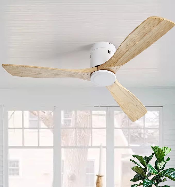 Sofucor Low Profile Ceiling Fan with Remote Control 52'' Flush Mount Outdoor Ceiling Fan 3 Revers... | Amazon (US)