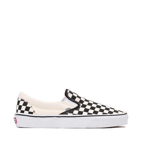 Vans Slip-On Checkerboard Skate Shoe - Black / White | Journeys