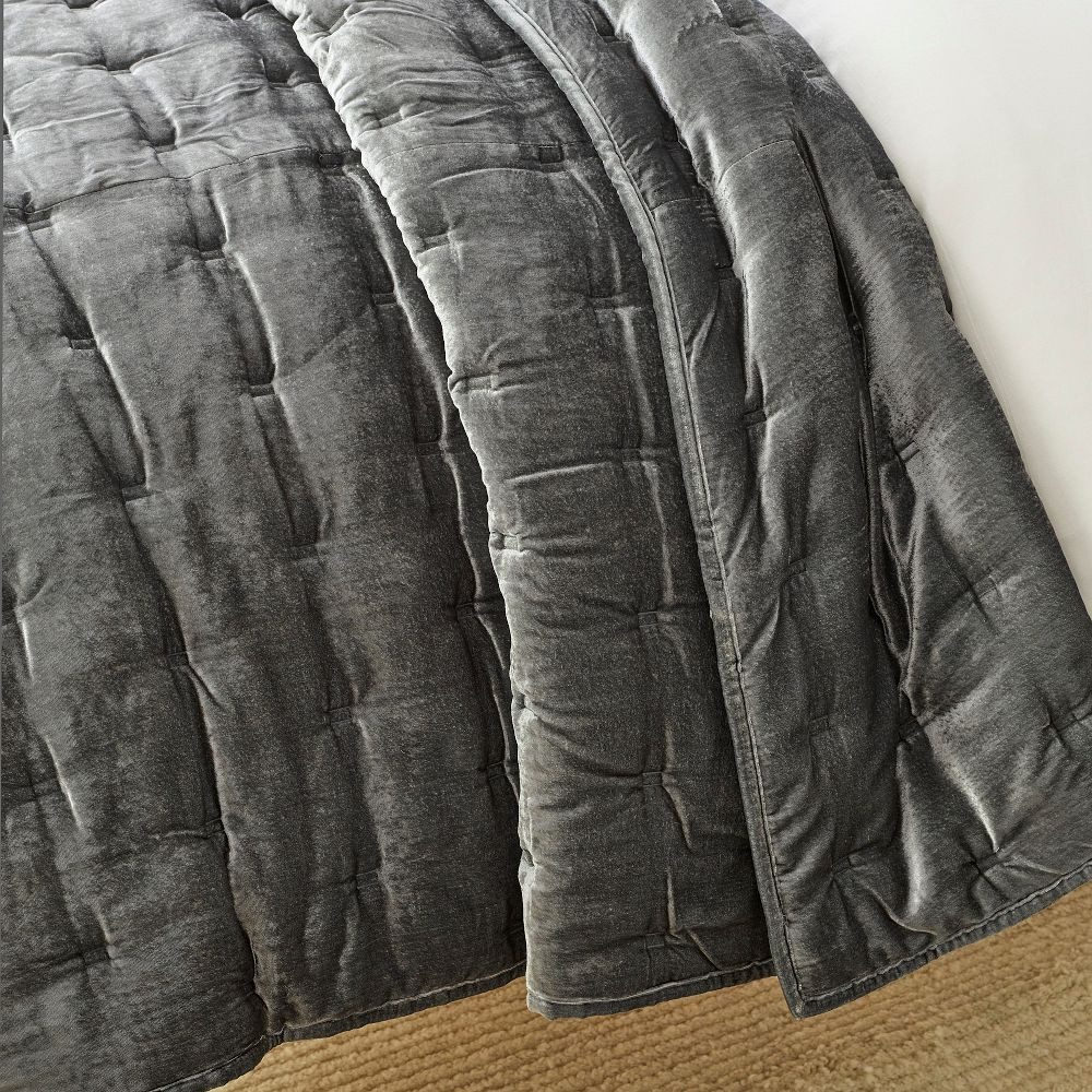 Lush Velvet Tack Stitch Quilt & Shams | West Elm (US)