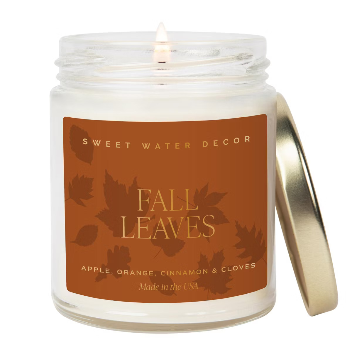 Sweet Water Decor Fall Leaves Patterned 9oz Clear Candle | Target
