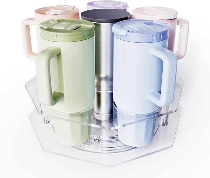 Water Bottle Organizer for Stanley 20/30/40oz, Rotating Stanley Cup Organizer Holder, Tumbler Bot... | Amazon (US)