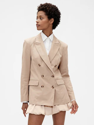GapStudio Twill Double-Breasted Tailored Blazer | Gap (US)