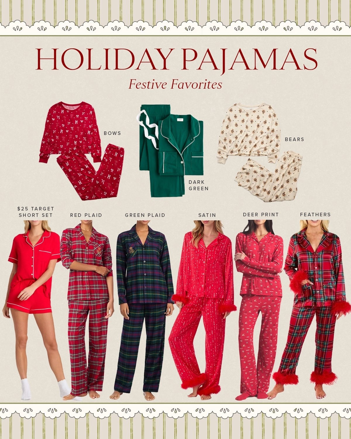 Holiday pajamas! Festive Christmas favorites 🤶🏻💫

Party
Loungewear 

#LTKHoliday #LTKSeasonal