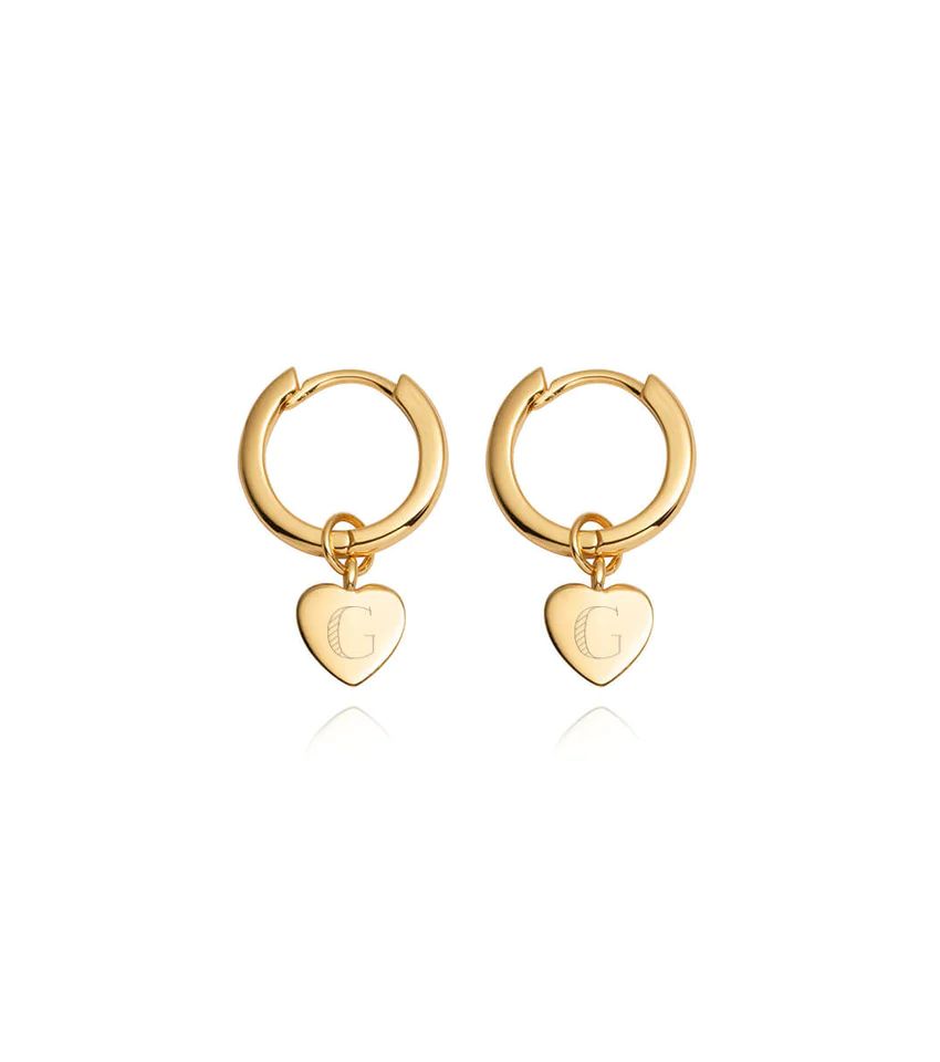 Sterling Silver Heart Pendant Earrings (Gold) | Abbott Lyon