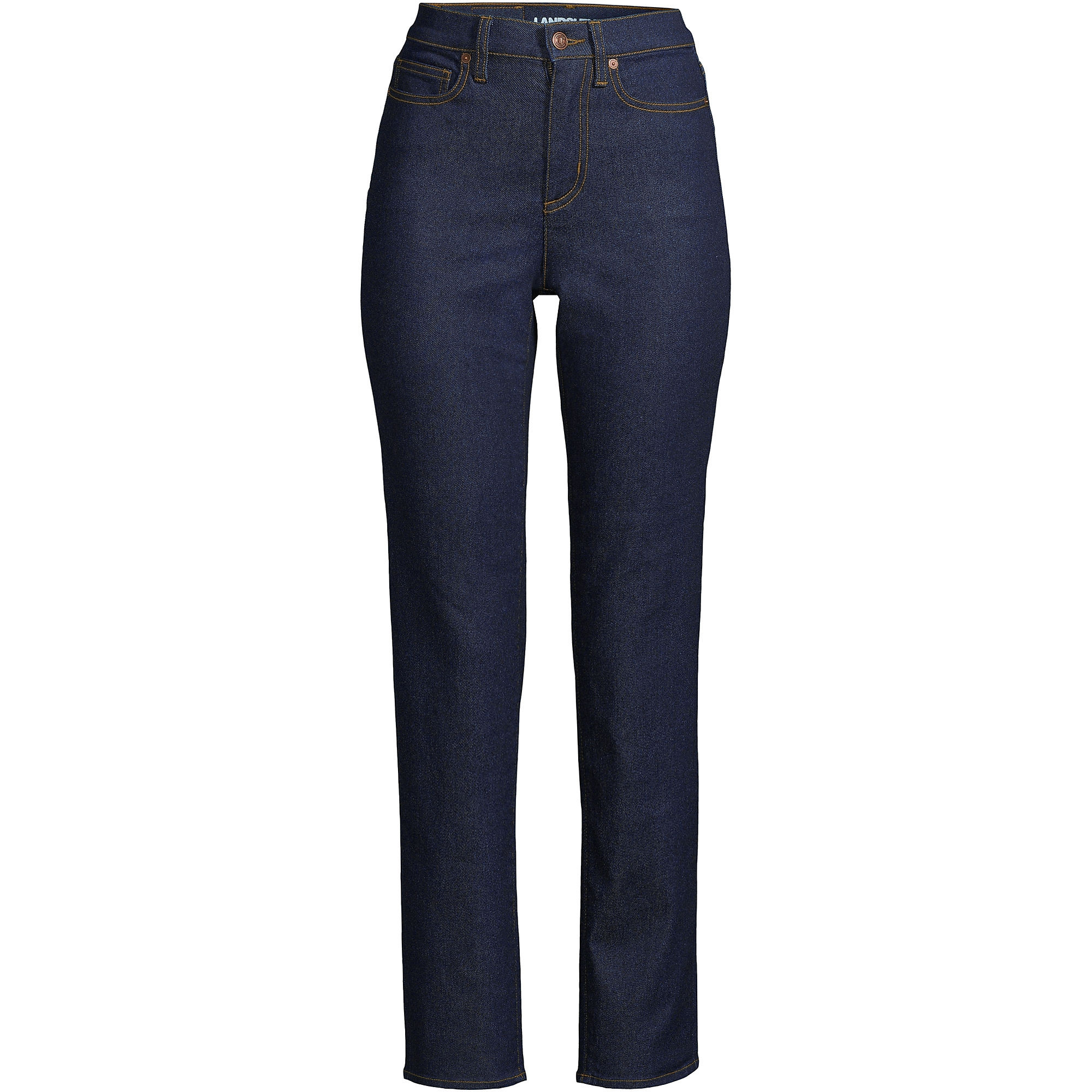 Women's Recover High Rise Straight Leg Ankle Blue Jeans | Lands' End (US)