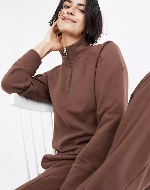 MWL Ribbed Half-Zip Raglan Sweatshirt | Madewell