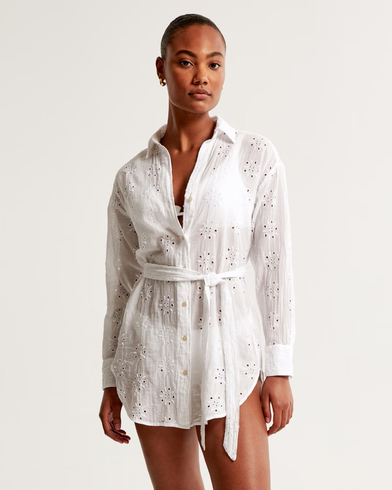 Gauzy Beach Mini Dress Coverup | Abercrombie & Fitch (US)