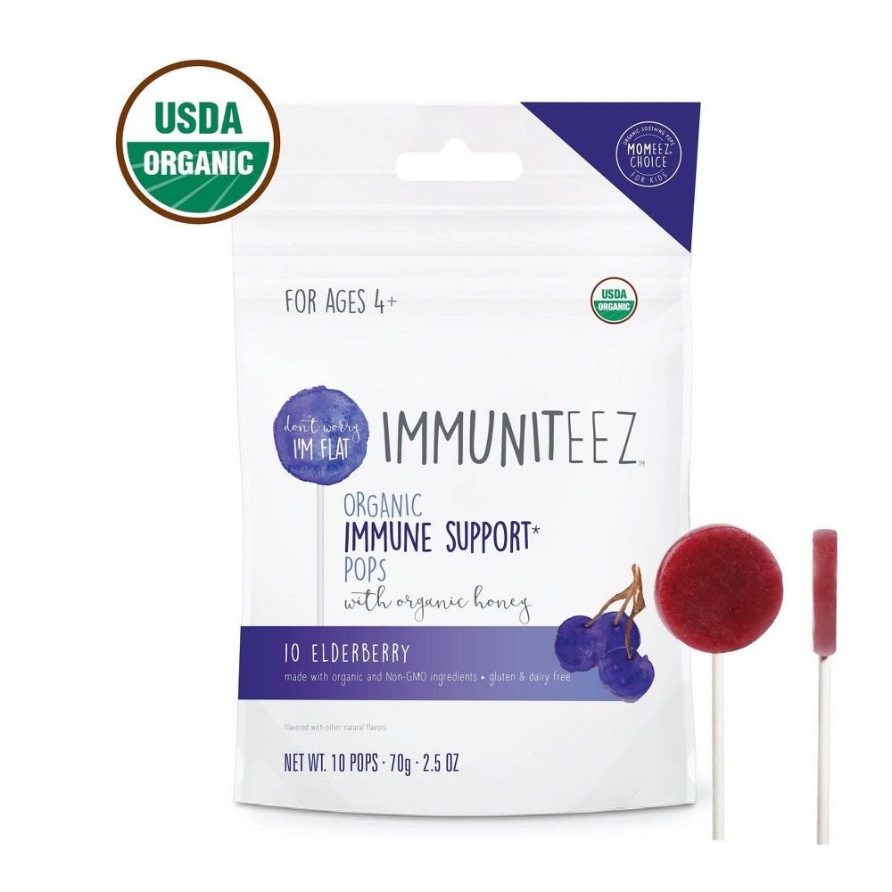 Lolleez Immuniteez Organic Immune Support Pops for Kids - Elderberry - 10ct | Target