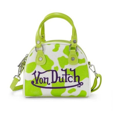 Von Dutch Lime Green Cowprint Bowling Bag with Crossbody Strap | eBay | eBay US