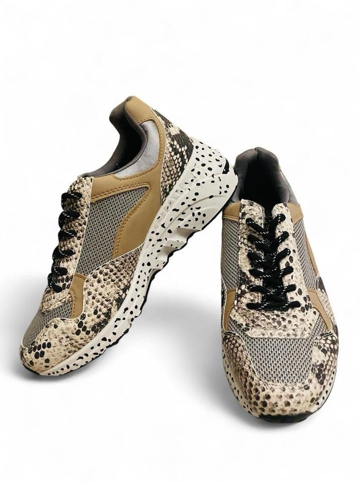 Steve Madden Bena Platform Wedge Sneakers Natural Snake Animal Womenâs 8 | Poshmark