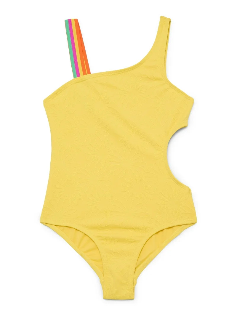 Wonder Nation Girl's Asymetrical Embossed 1-Piece, Sizes 4-16 | Walmart (US)