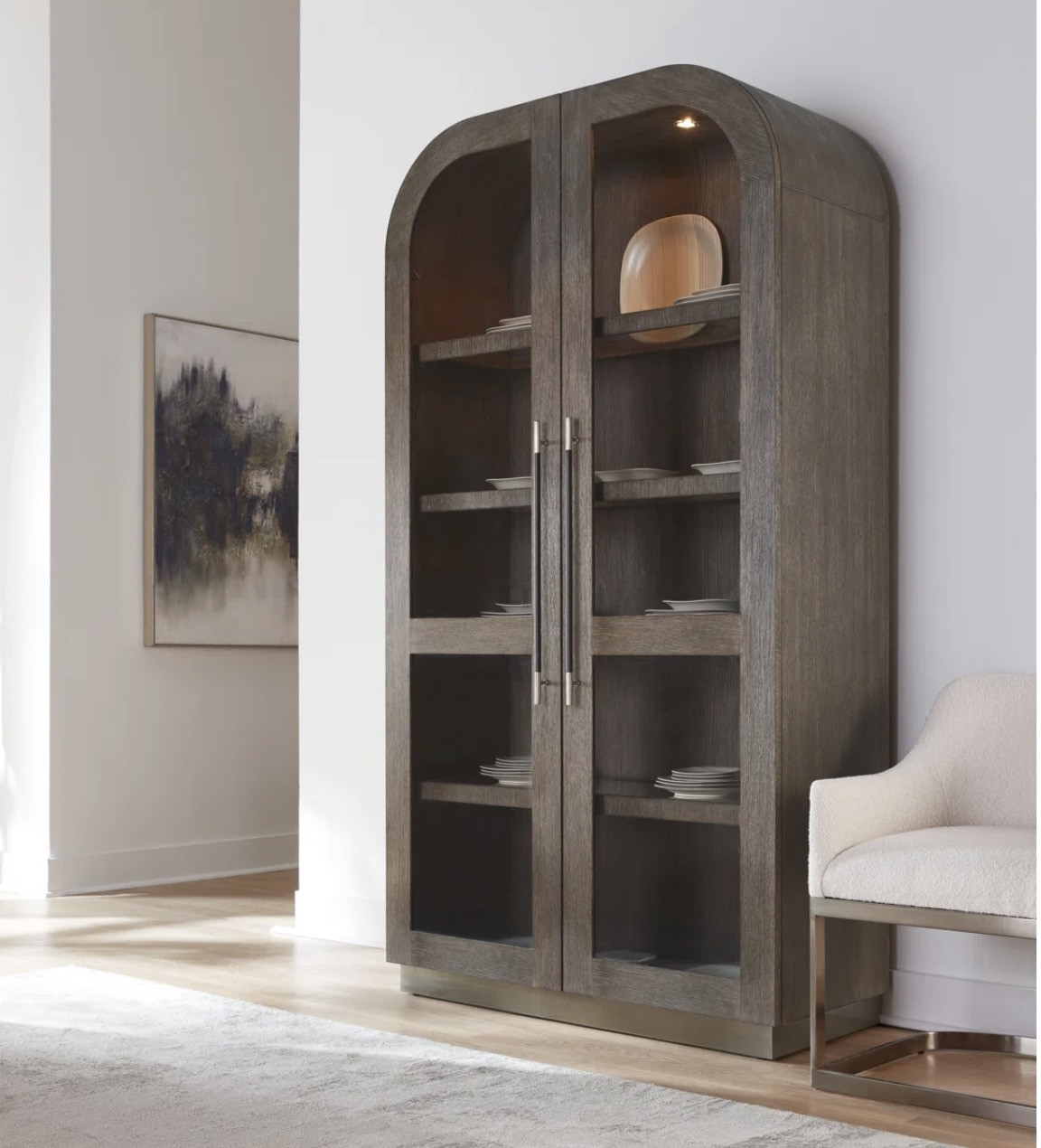 Beautiful wood arched cabinet 

#LTKHome #LTKSaleAlert #LTKmomlife