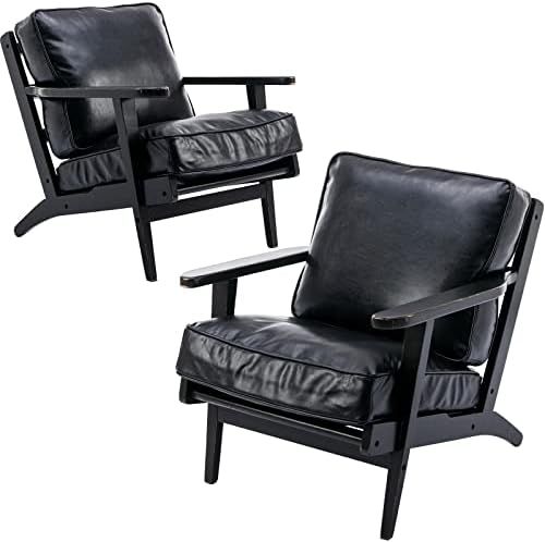 Chairus Mid-Century Accent Chairs Set of 2 Modern Leather Upholstered Living Room Chairs Comfy Ch... | Amazon (US)