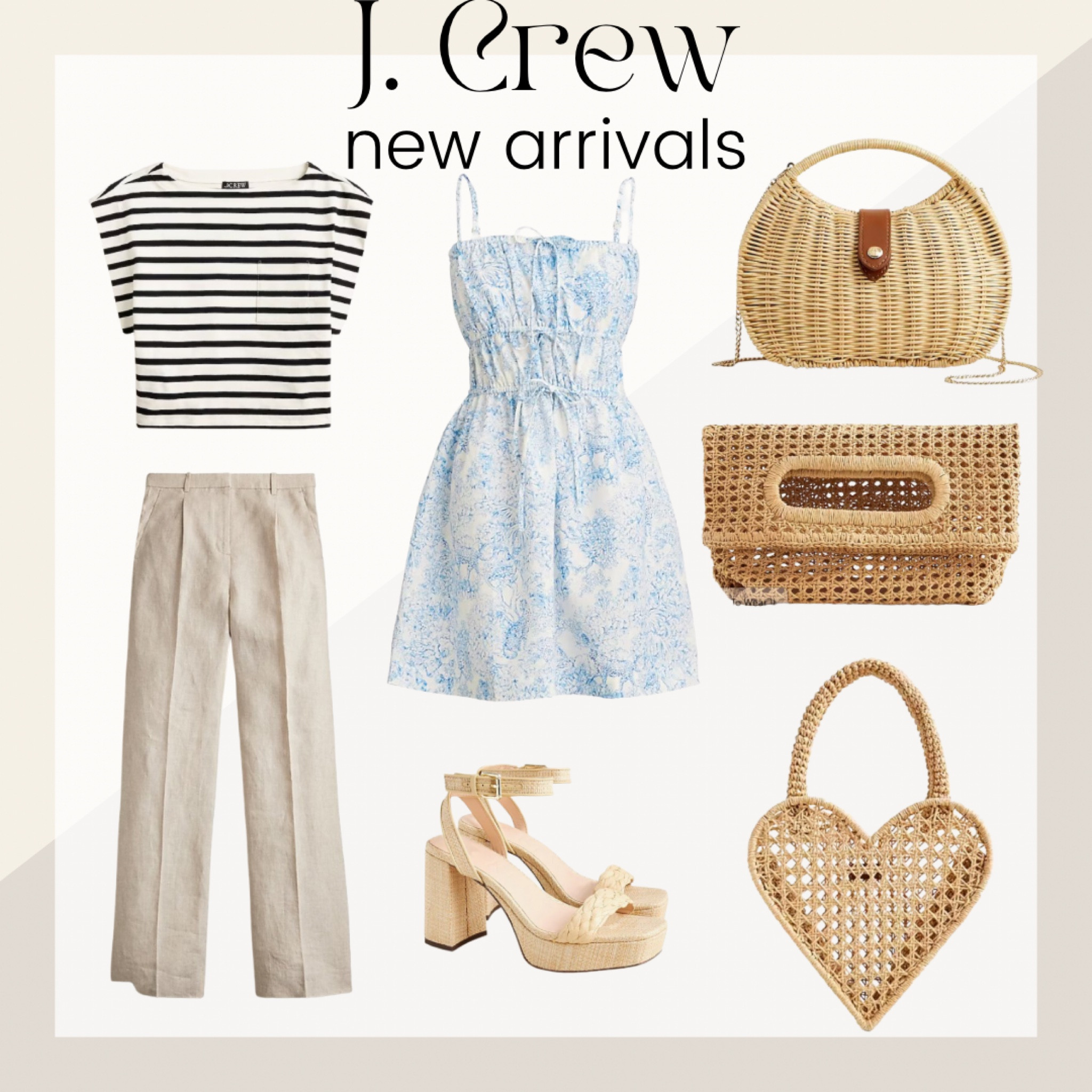 J. Crew New Arrivals

Ltkfindsunder100 / ltkfindsunder50 / ltkplussize / ltkmidsize / LTKitbag / LTKshoecrush / j crew / j. crew / j crew new arrivals / j crew finds / j crew sale / j crew style / j crew fashion / spring dress / spring dresses / spring outfit / wedding guest dress / spring outfits / striped shirt / striped blouse / tailored pants / trousers / tailored trousers / tan pants / heart shaped bag / heart shaped bags / it bag / woven bag / straw bag / rattan bag / rattan bags / sale / sale alert 

#LTKSeasonal #LTKsalealert #LTKstyletip