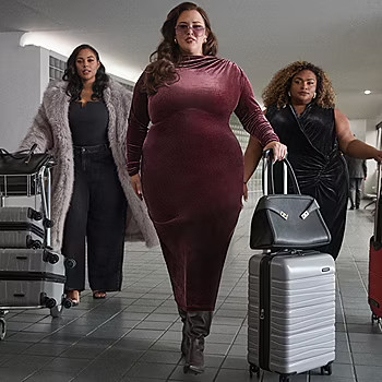 Ashley Graham Goddess Gather Velour Womens Plus Long Sleeve Bodycon Dress, Color: Winetasting - J... | JCPenney