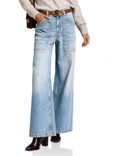 Cicy Bell Womens Wide Leg Flared Jeans Stretch High Waisted Denim Pants | Amazon (US)