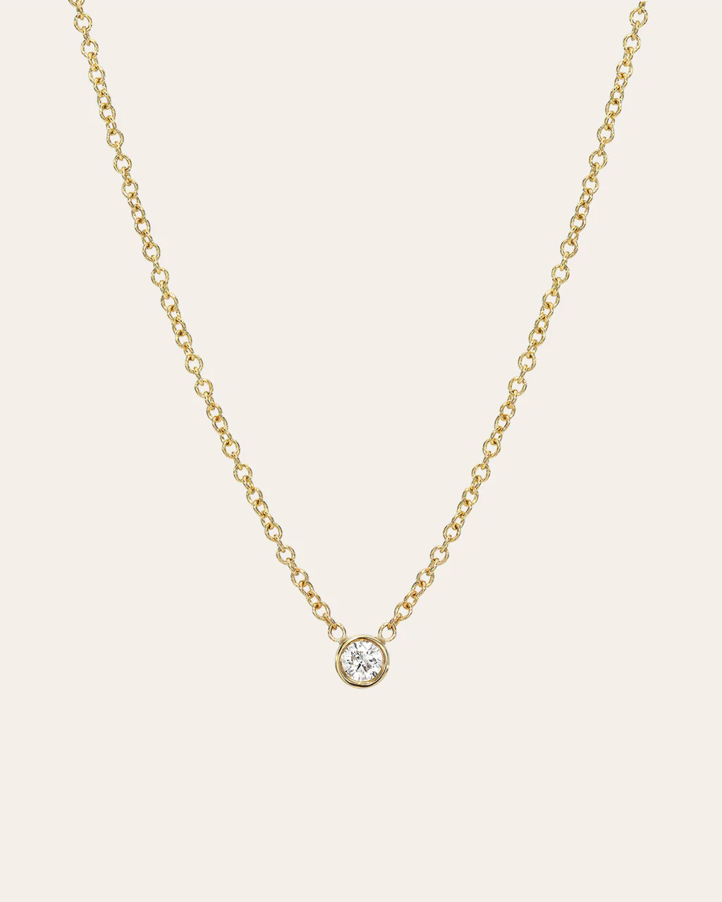 Small Bezel Diamond Necklace | Zoe Lev Jewelry