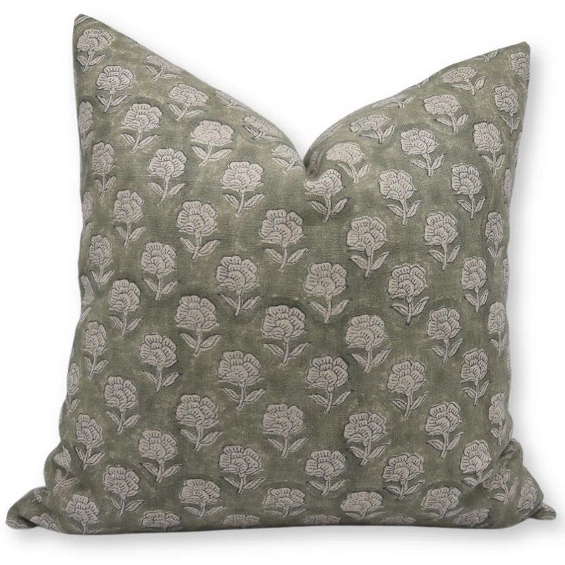 Anchita Floral Linen Indoor/Outdoor Pillow Cover | Wayfair North America