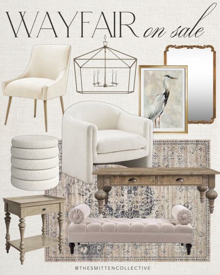 Wayfair sale items include mirror, artwork, chandelier, dining chair, ottoman, accent chair, area rug, coffee table, bench, side table.

Home decor, sale home decor, Wayfair sale, Wayfair finds, home design

#LTKhome #LTKstyletip #LTKsalealert
