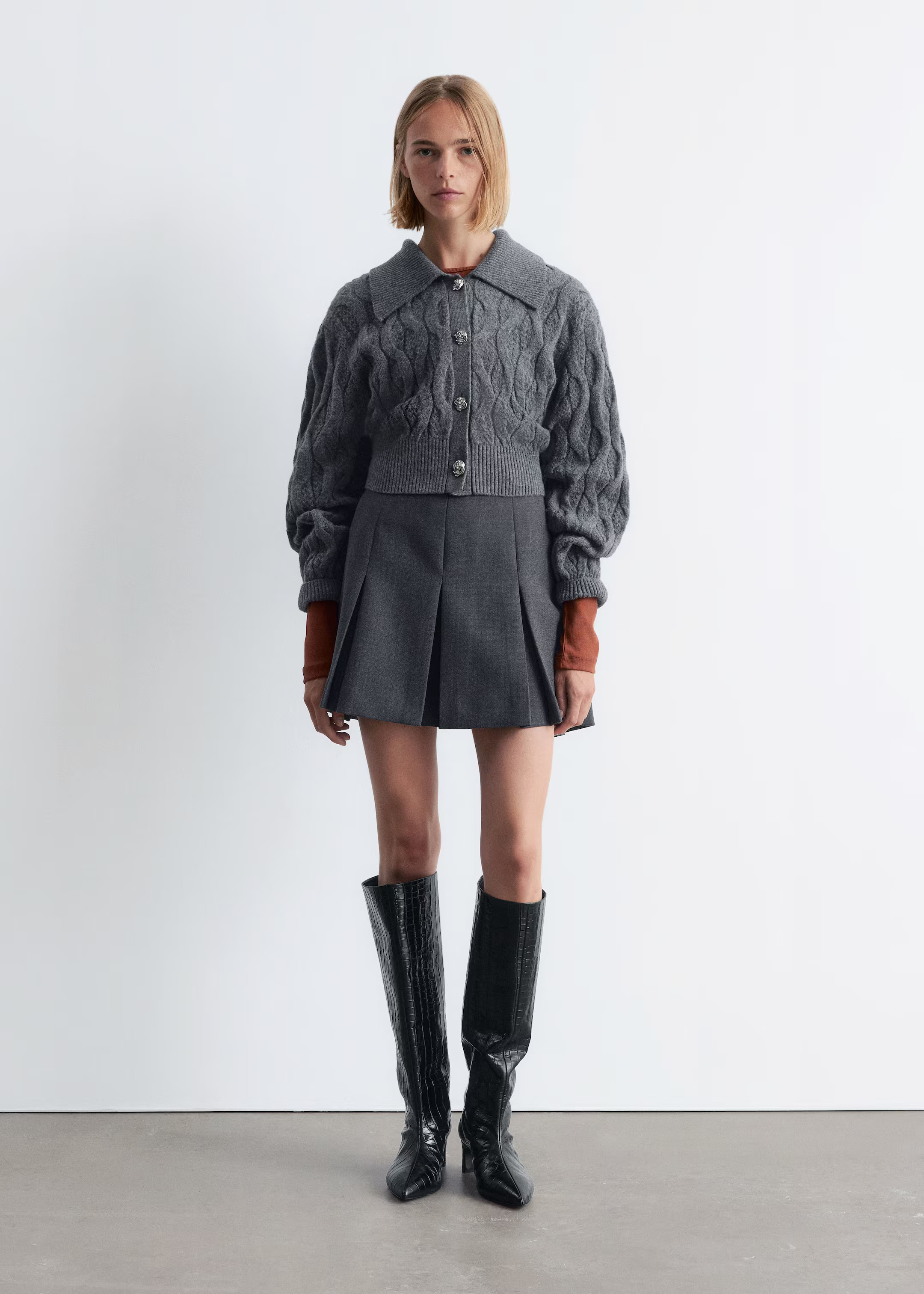 Cable-Knit Wool-Blend Cardigan | H&M (UK, MY, IN, SG, PH, TW, HK)