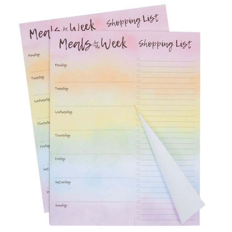 Paper Junkie 2 Pack Rainbow Magnetic Grocery Shopping To Do List Notepads for Fridge, 7x9 in | Target