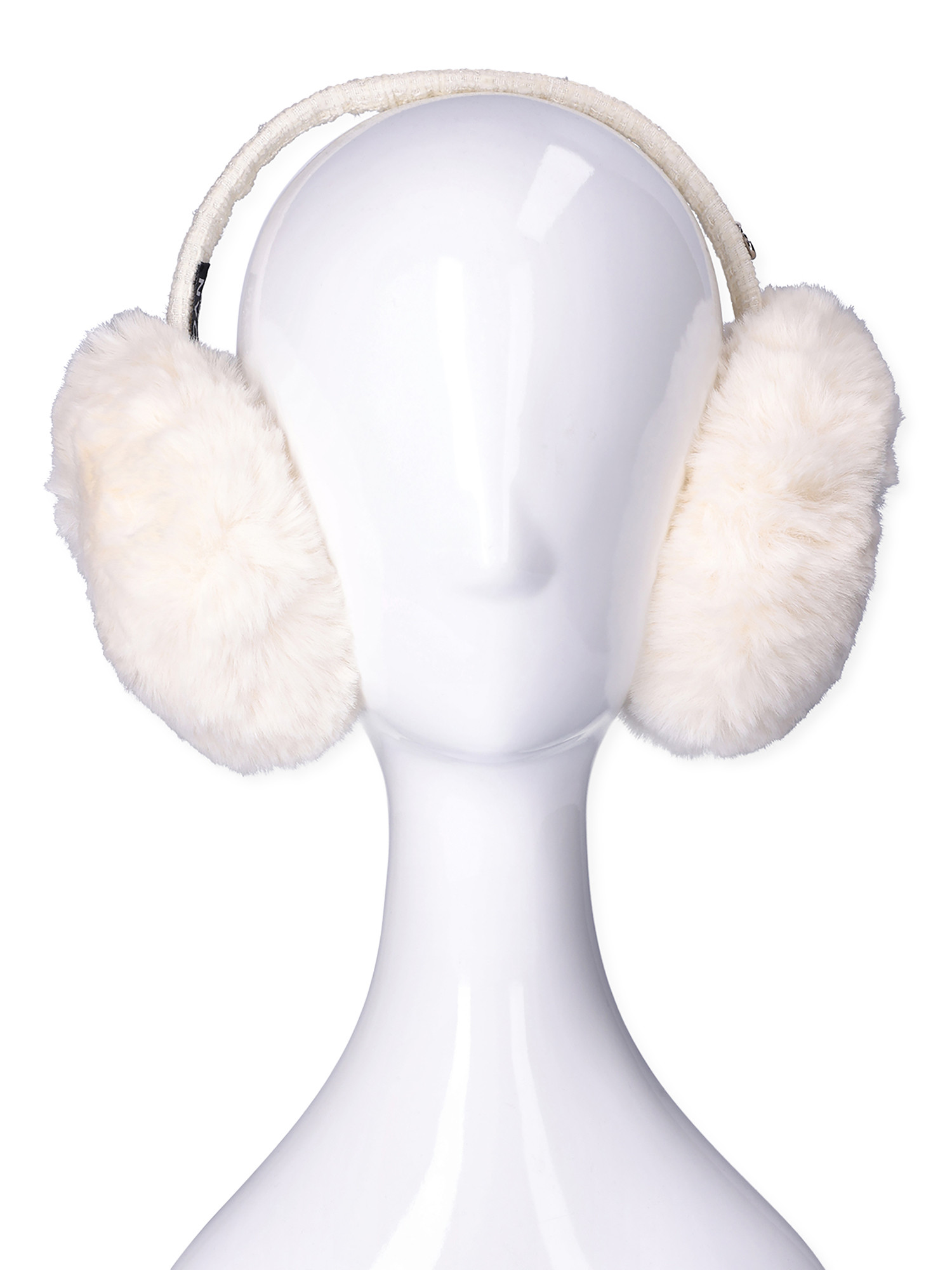 Madden NYC Women's Boucle Trim Earmuff Ivory | Walmart (US)