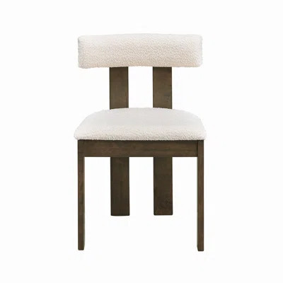 Wooden Dining Chairs Set Of 2, Modern Boucle Upholstered Kitchen Side Chairs,Mid Century Modern Kitchen Chairs With Open Back Farmhouse Wooden Side Ch | Wayfair North America