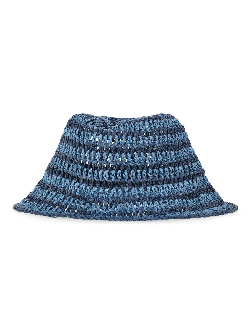 Time and Tru Women’s Straw Bucket Vacay Hat, One Size | Walmart (US)