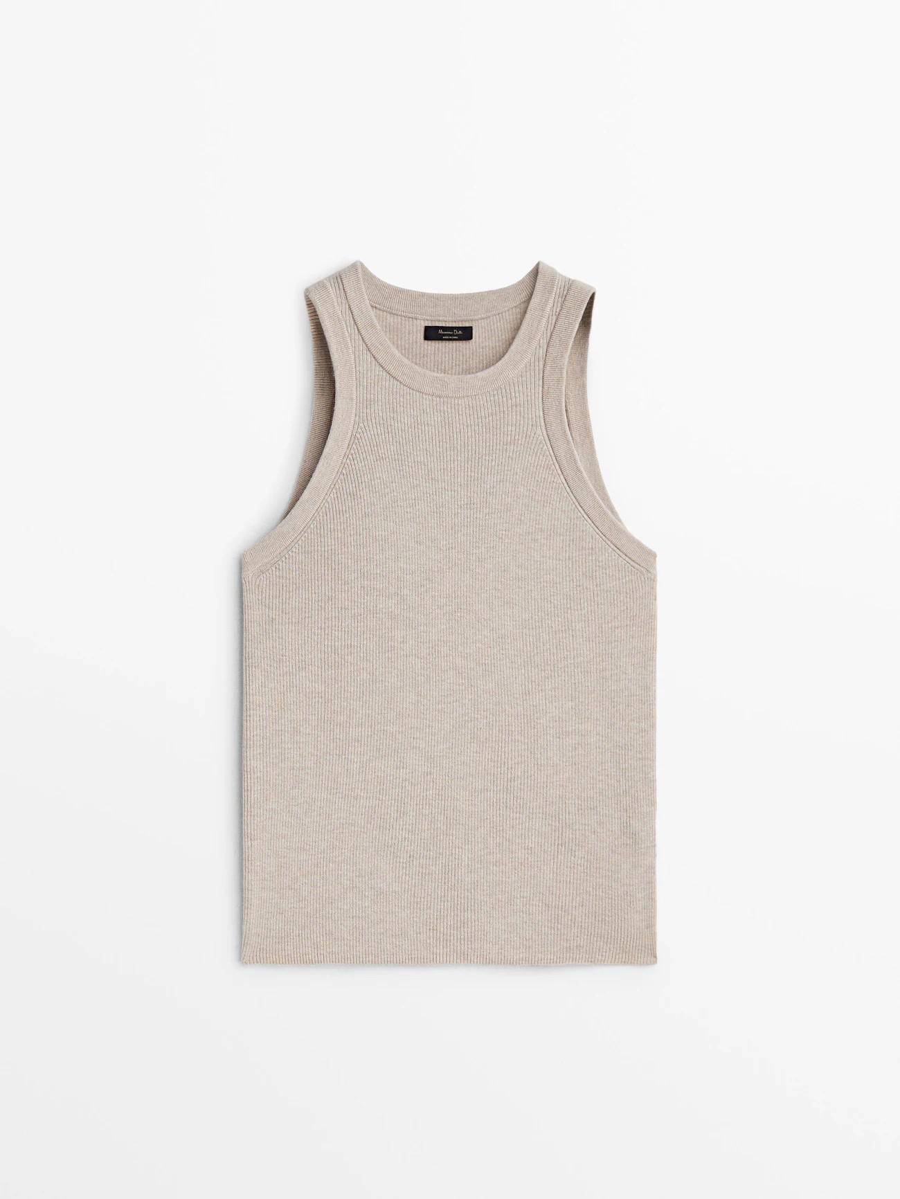 Geripptes Top aus Wolle und Kaschmir | Massimo Dutti DE