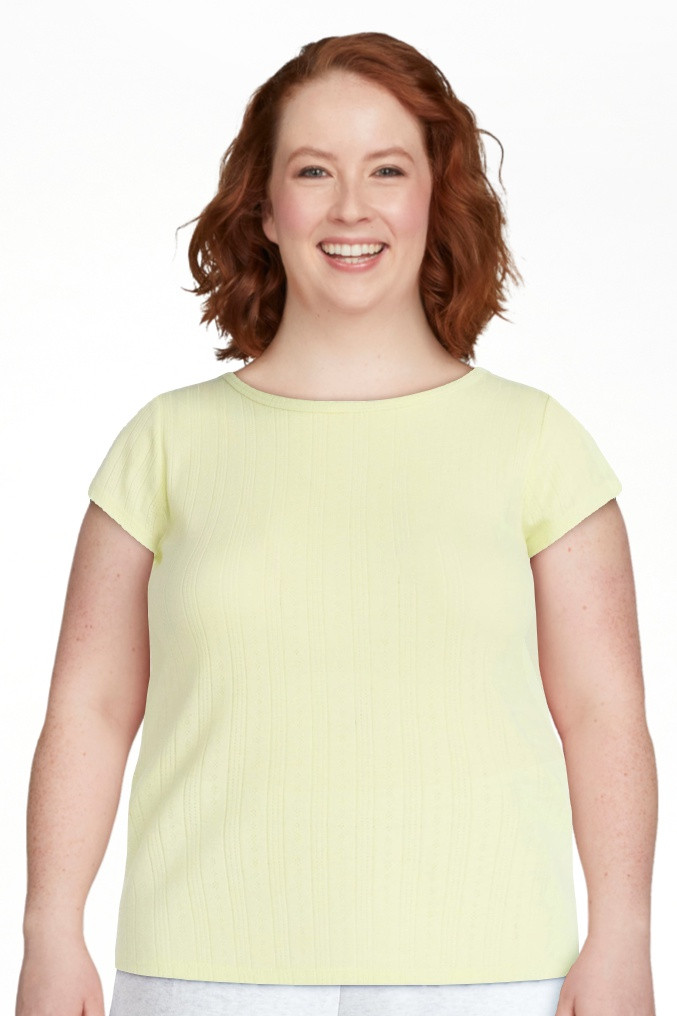 Free Assembly Women's and Women's Plus Pointelle Mini Tee with Short Sleeves, Sizes XS-4X | Walmart (US)