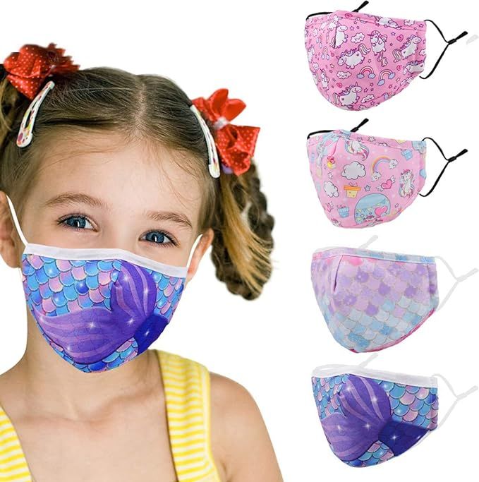Woplagyreat Kids Face Mask Design Reusable Washable Madks Facemask with Adjustable Earloops Gift | Amazon (US)