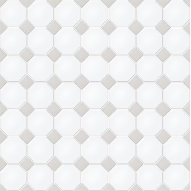 Satori Hudson Brilliant White and Gray 12-in x 12-in Matte Porcelain Mosaic Floor and Wall Tile (... | Lowe's