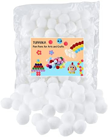 TUPARKA 100 Pcs Craft Pom Poms White Pompoms Balls 1 Inch Felt Balls for Art Crafts DIY Projects | Amazon (US)