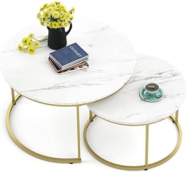 Yechen Coffee Table for Living Room, Set of 2 Modern Nesting Side Coffee Tables, Contemporary Accent | Amazon (US)