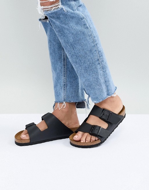 Birkenstock arizona black flat sandals | ASOS (Global)