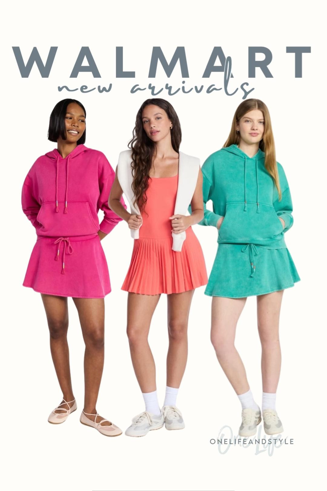 Walmart new arrivals - sweatshirt and skort matching pieces and an active dress.

#LTKSeasonal
