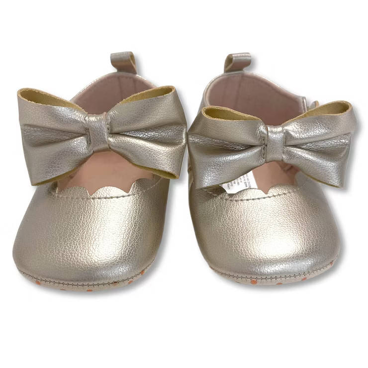 Baby Girls' Bow Crib Shoes - Cat & Jack™ Gold | Target
