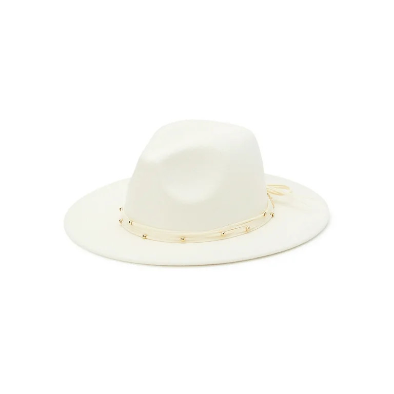 Time and Tru Women’s Felt Fedora with Beaded Trim | Walmart (US)