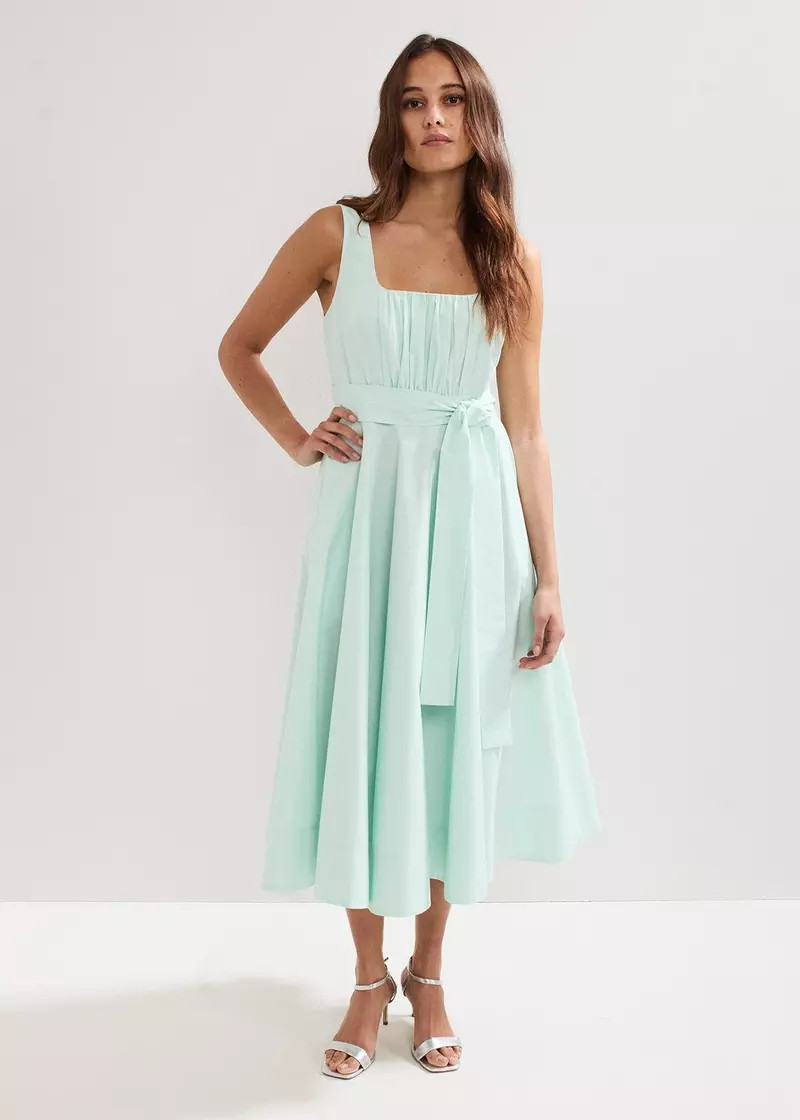 Melinda Green Cotton Tie Midi Dress | Phase Eight UK | | Phase Eight