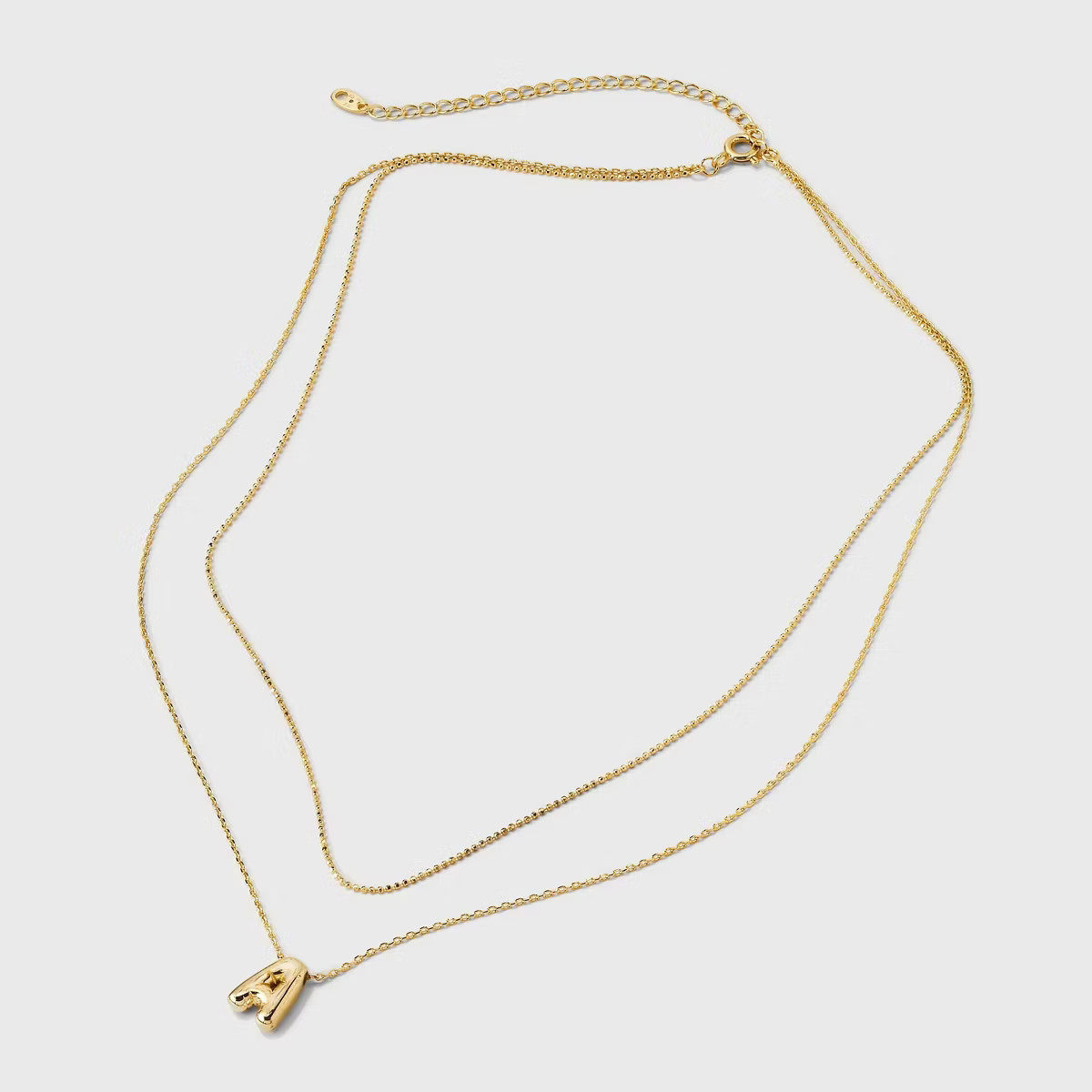 14K Gold Dipped Initial Bubble Multi-Strand Pendant Necklace - A New Day™ Gold | Target