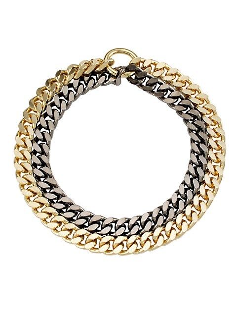 Amy Two-Tone Double Curb-Chain Necklace | Saks Fifth Avenue