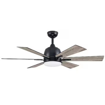 Harbor Breeze Bradbury 48-in Matte Black LED Indoor Downrod or Flush Mount Ceiling Fan with Light... | Lowe's