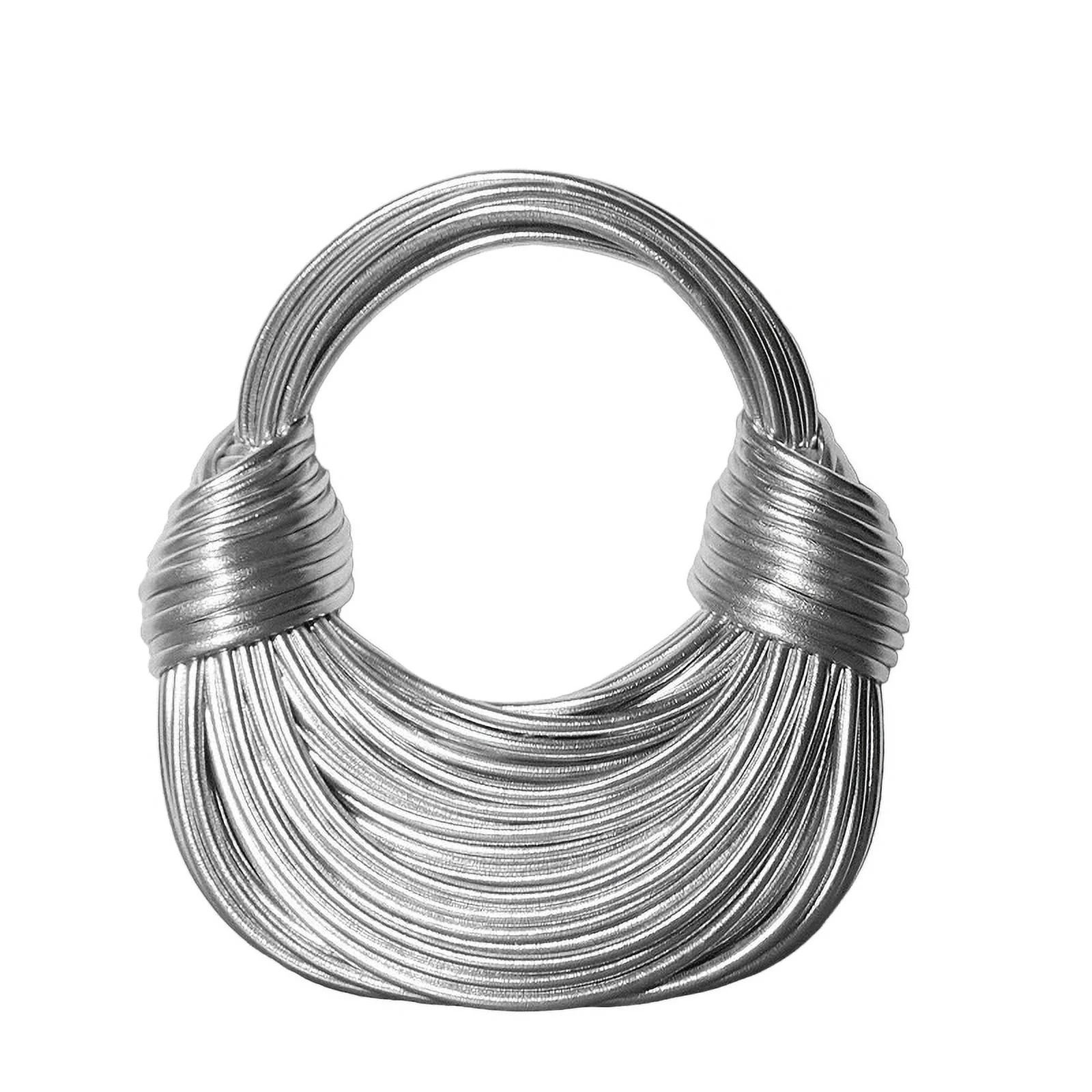 Silver Bag Purse Vegan Leather weave Top Handle Handbag Hobo bag Bucket Bag Autumn Party Christma... | Walmart (US)