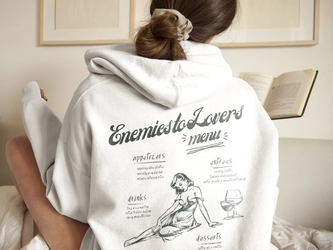 Enemies to Lovers Retro Bookish Hoodie Morally Grey Romantasy - Etsy | Etsy (US)