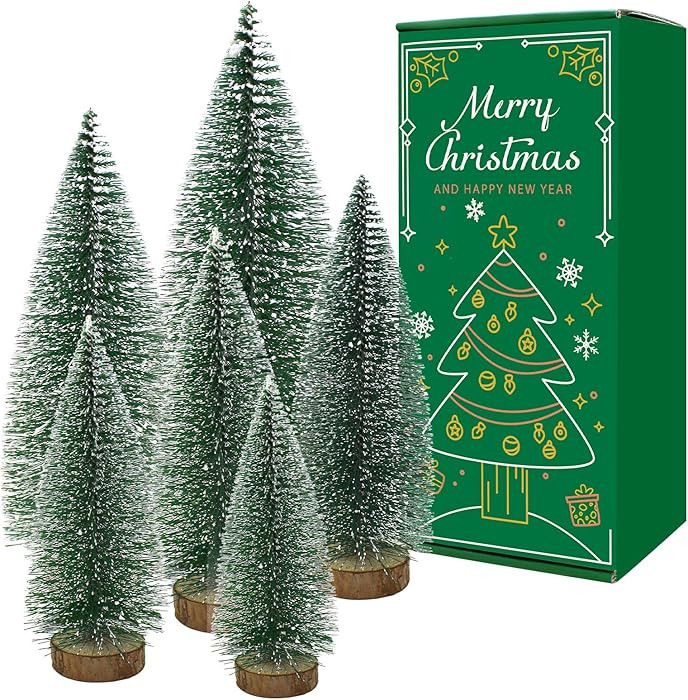 6 Pcs Small Christmas Trees Bottle Brush Christmas Trees Christmas Decorations, Small Christmas P... | Amazon (US)
