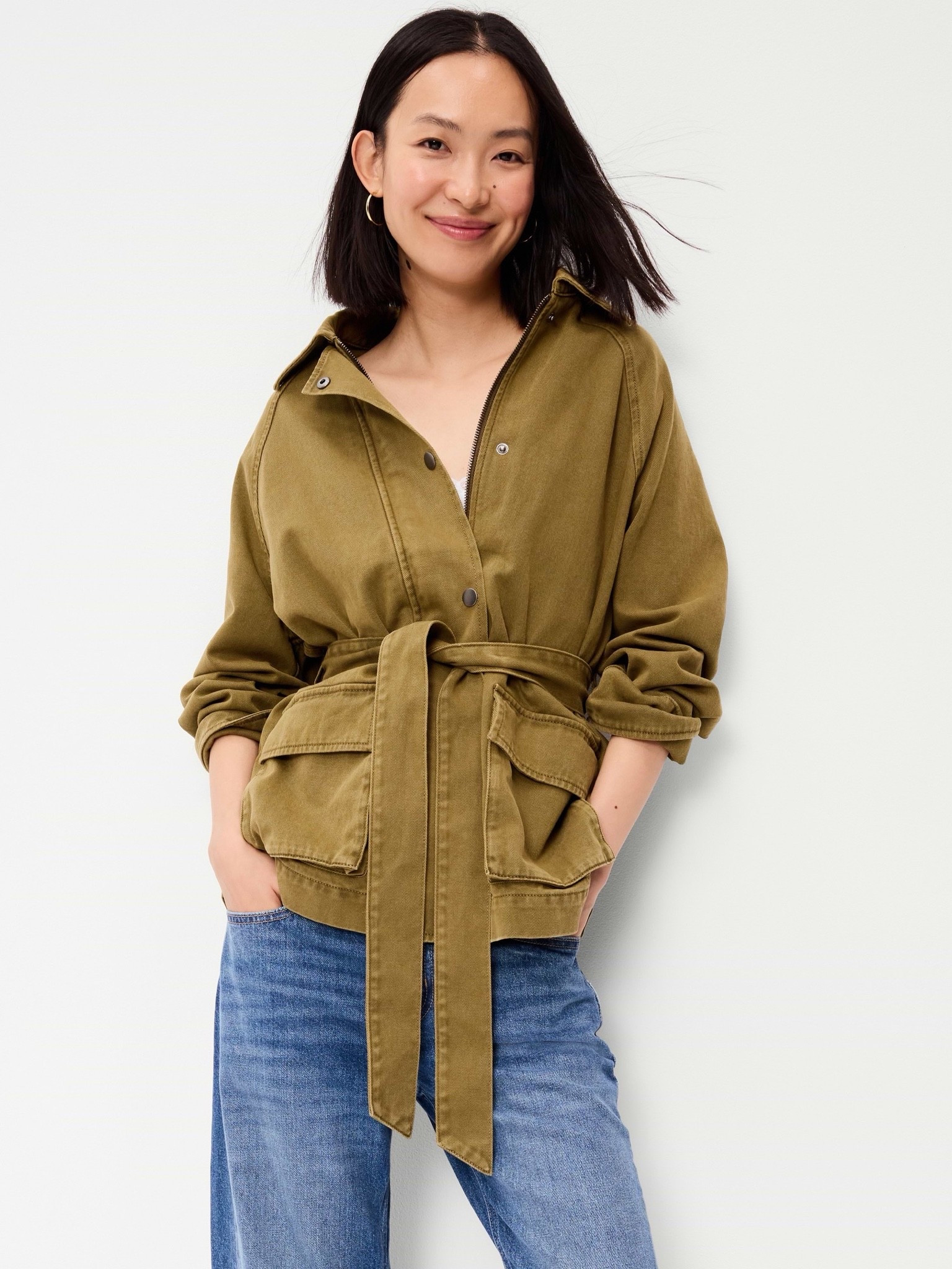 Belted utility jacket!! Pre-fall! Live the color and the belt! 50% off for card members making it $30!

#LTKSaleAlert #LTKOver40 #LTKWorkwear
