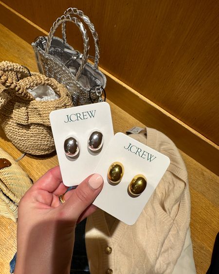 Gold and silver bauble stud earrings! The perfect trendy statement earring ✨ #earrings #JCrew #statementearrings 

#LTKfindsunder50 #LTKSeasonal #LTKsalealert