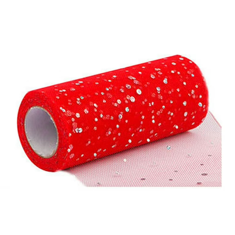 1 Roll Glitter Trimming Tulle Roll No Odor Net Yarn Wreath Decorations Sheer Ribbon for Indoor Re... | Walmart (US)